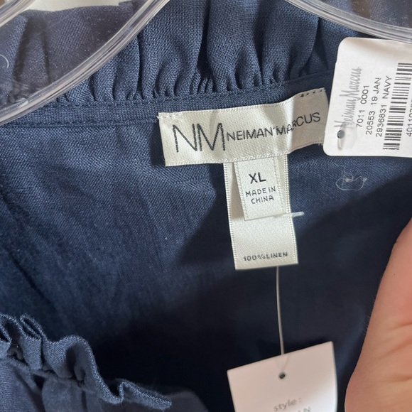 NWT Neiman Marcus Womens 100% Linen top/blouse size XL - Picture 3 of 5